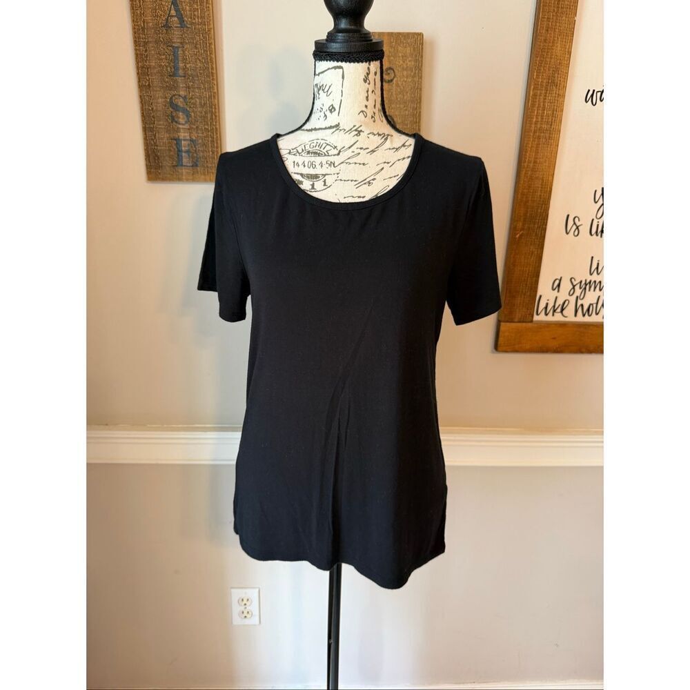 J. Crew Women's Crew Neck Stretch Short Sleeve T-Shirt Solid Black Size Small